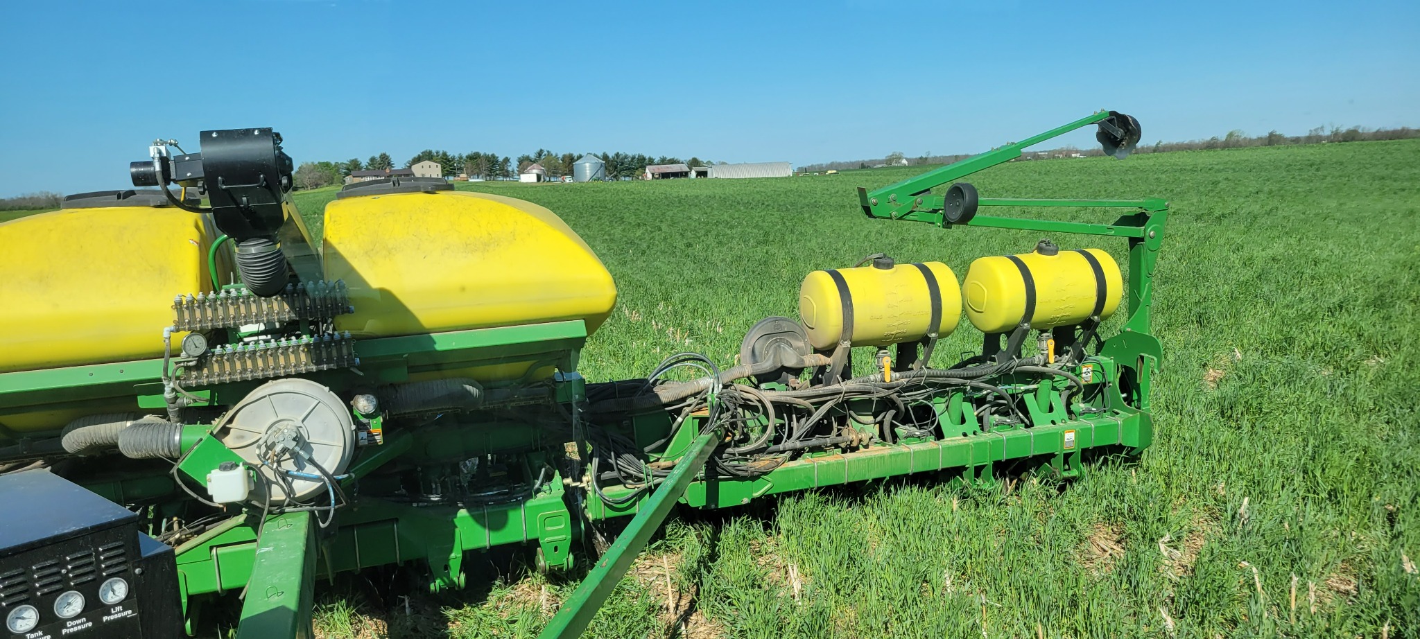 John Deere planter applying starter fertilizer in an Ohio field